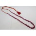 String Strand 1 Line Necklace Glass Filled Ruby Cabochon Bead Stone Women's A422
